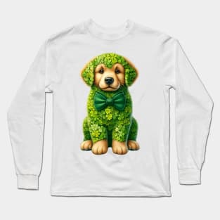 Clover Golden Retriever Dog St Patricks Day Long Sleeve T-Shirt